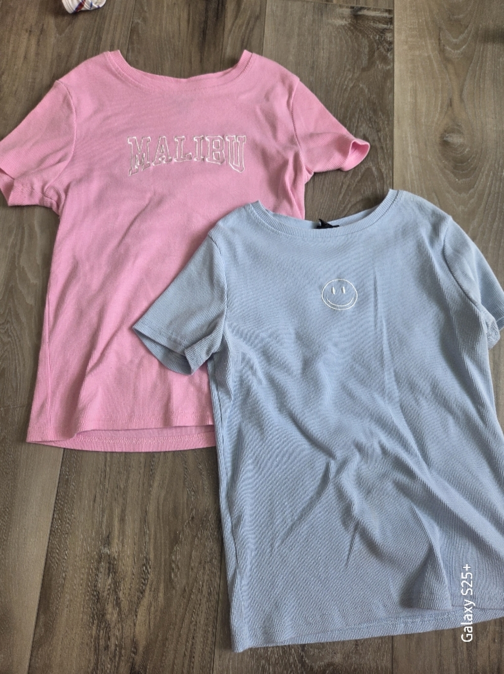 art class Pink Ribbed Tee with Logo Tag